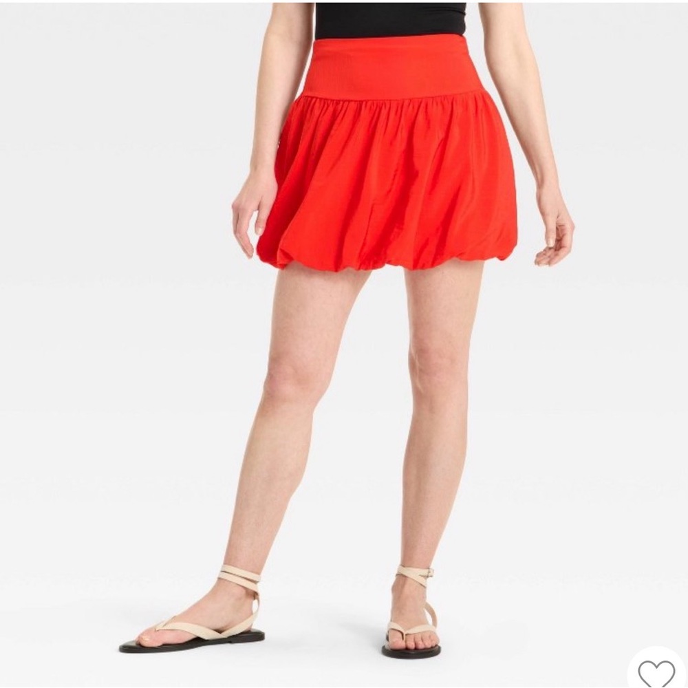 a new day Bright Red Bubble Skirt